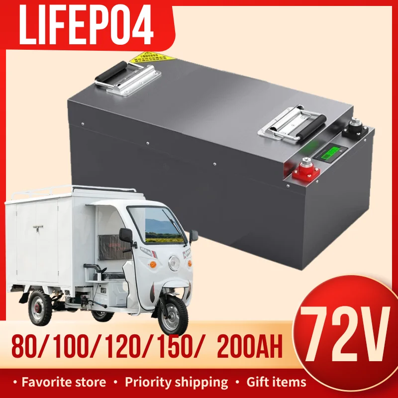 

72V 80Ah 100Ah 120Ah 150Ah 200Ah Lifepo4 Lithium Battery Pack Bluetooth BMS APP For 5000W 8000W Golf cart Minicar RVs, Boats