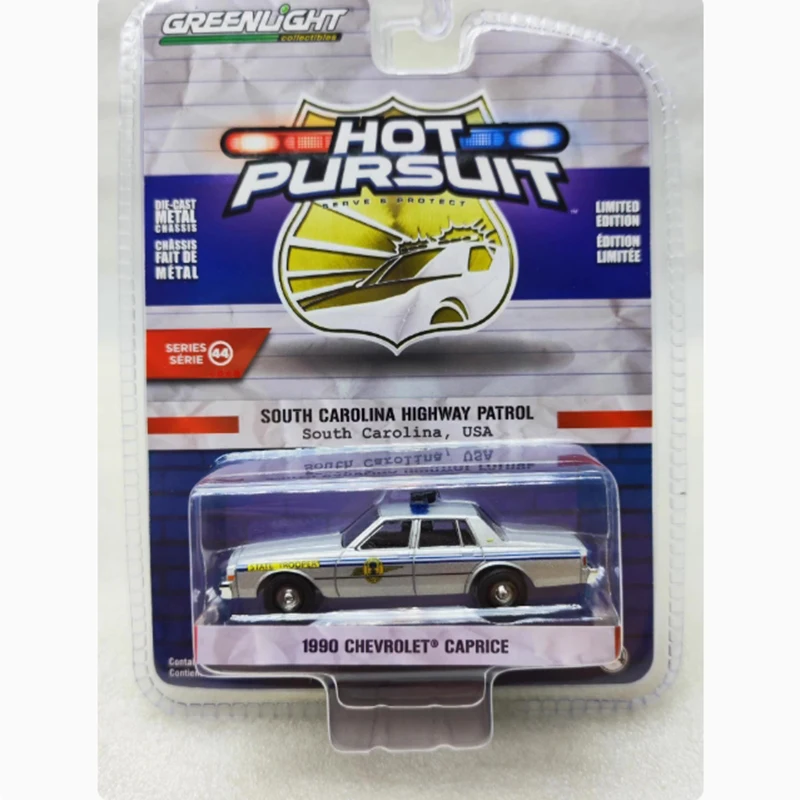 GreenLight 1:64 Skala 1990 Caprice Police Alloy Symulacja modelu samochodu Kolekcja statyczna Dekorowane prezenty świąteczne Zabawki