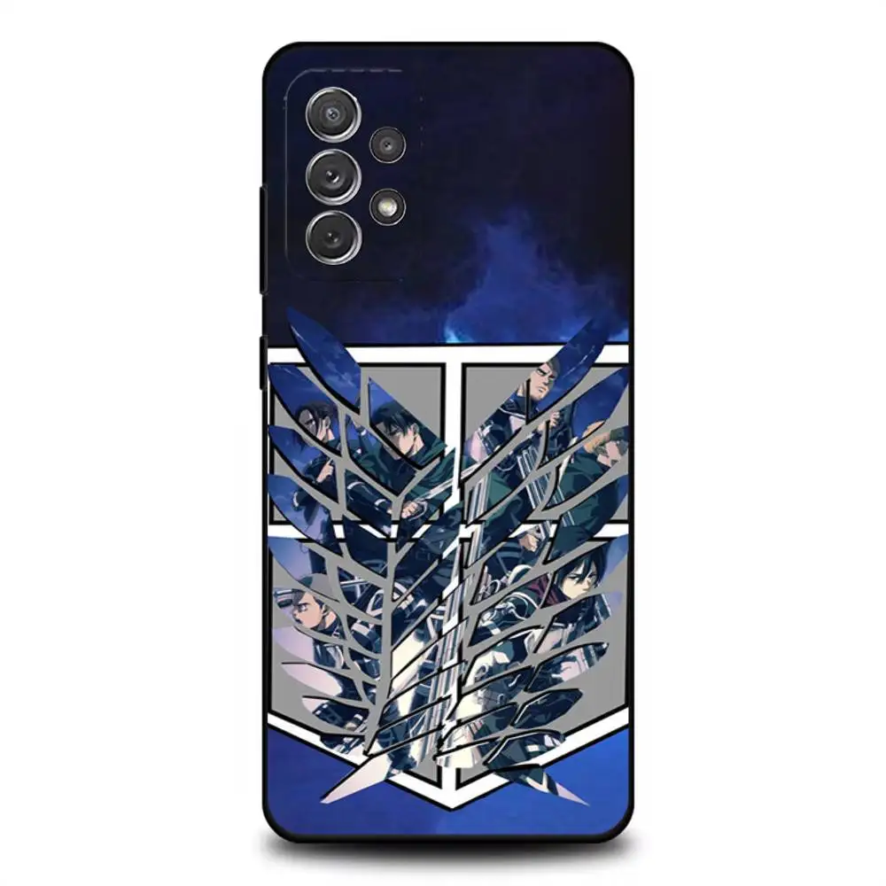 Funda de teléfono L-Levi A-Attack on Titan para Samsung S 25,24,23,22,30,21,10,9,Ultra,Plus,Lite,FE,4,5G, funda blanda negra