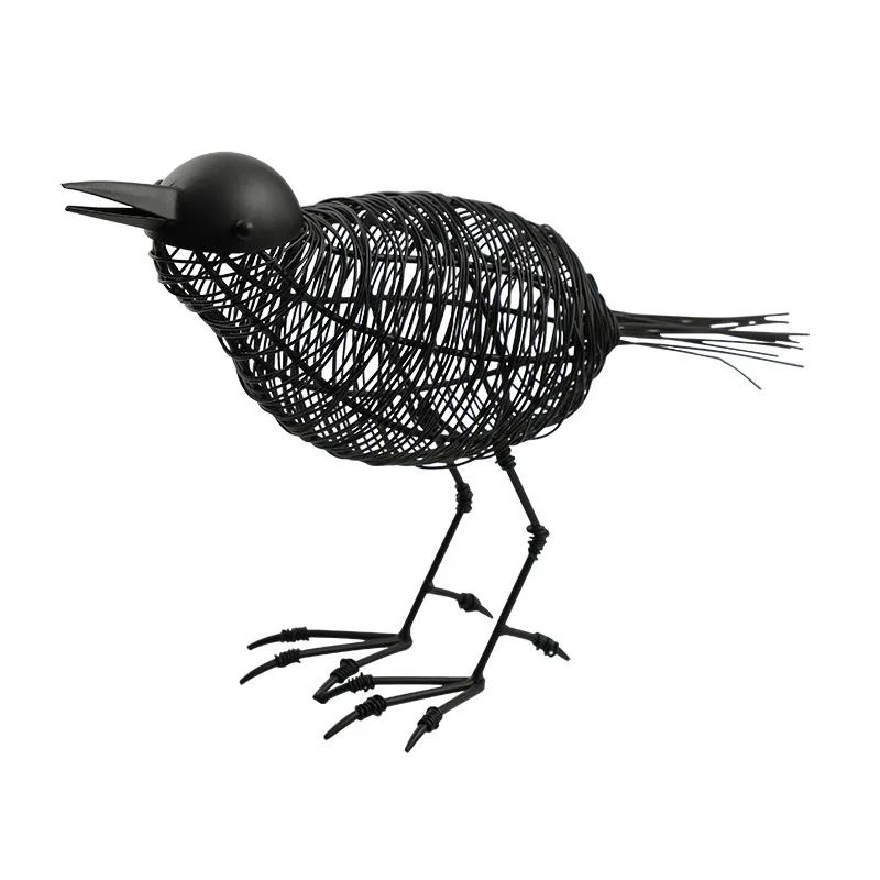 European Metal Bird Sculpture Ornaments Model Room Living Room TV Cabinet Tabletop Animal Statue Display Crafts Birthday Gifts