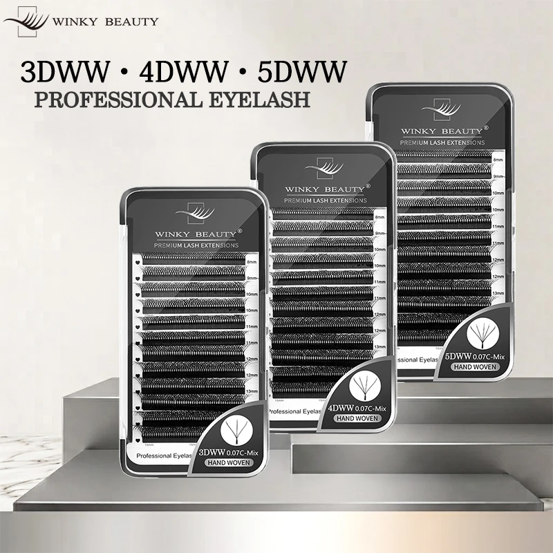 Winky Beauty Black Lashes Fluffy WW Individual Eyelashes Automatic Flowering Premade Easy Fans Bloomming Russian Eyelash
