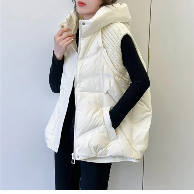 Off-season Plus Size Women's Down Cotton-padded Vest Coat 2025 Autumn Winter Female New Waistcoat Jacket Fashion Overwear