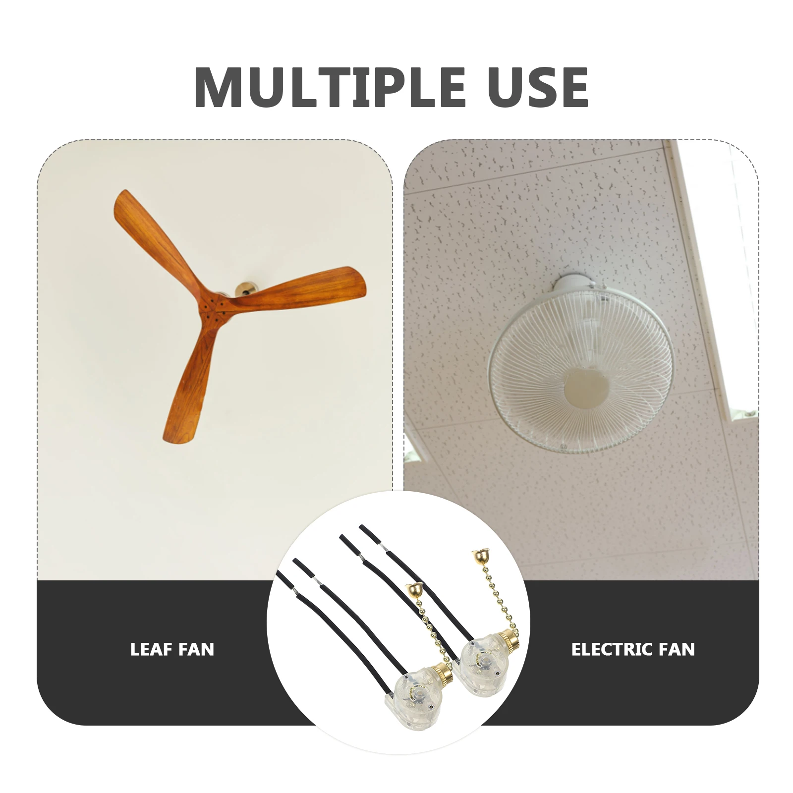 

2Pcs Silent Pull Cord Light Switch High Durability Insulation Performance Safety Reliable for Bathroom Light Pull Switch