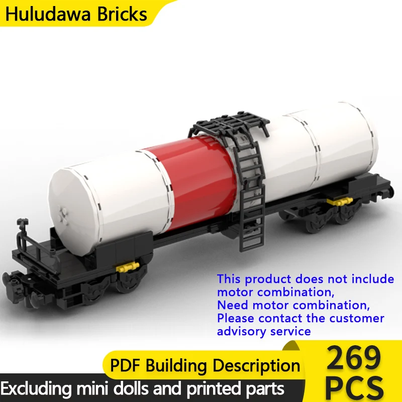 

Модель городской автомобиль MOC, строительные кирпичи, 4-осевой железнодорожный грузовой танк, тележка, модульная технология, подарки, праздник, сборка, детский игрушечный костюм