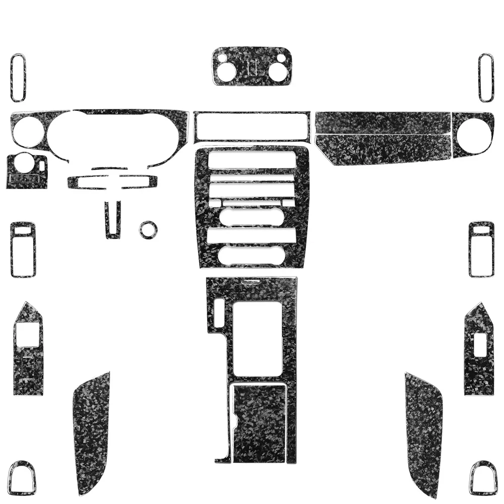 Untuk Ford Mustang 2009-2014 serat karbon tempa udara keluar jendela angkat roda kemudi setelan stiker Interior mobil