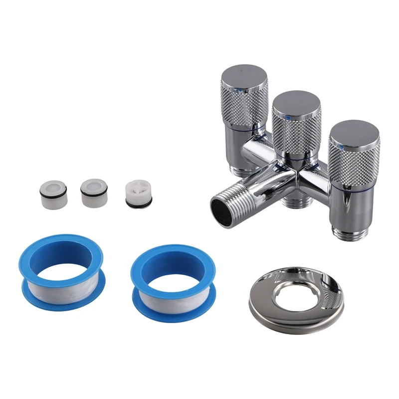 

One Into Three Out Of The Bathroom Kitchen Stainless Steel Inlet Valve Fittings Valve Toilet Fittings Bathroom Fittings