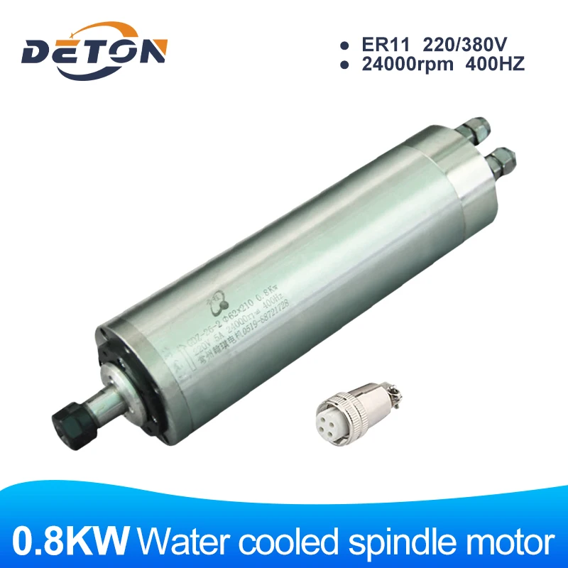 

HQD Water-cooled Spindle Motor 0.8KW Speed 24000rpm ER11 220V 380V 400HZ For CNC Carpentry Engraving Milling Machine GDZ-26-2