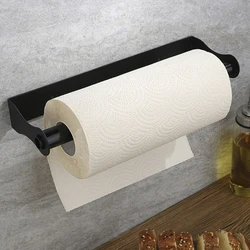 Paper Towel Holder Under Cabinet Wall Mount Stainless Steel Tissue Paper Roll Holder Heavy Duty Paper Roll Hanger Adhesive