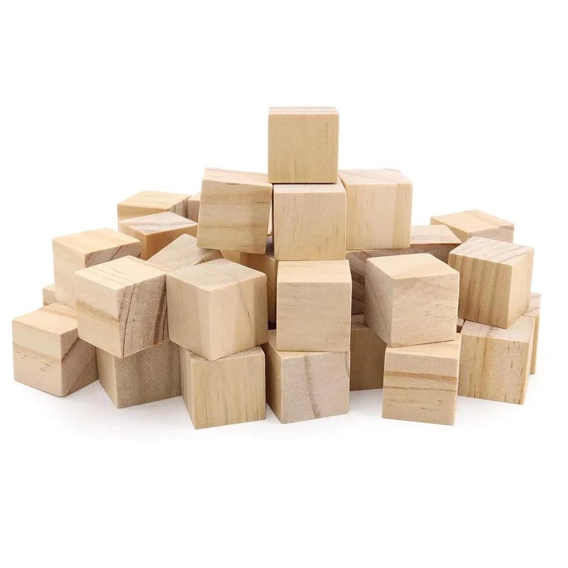 

24pcs 3.5cm Unfinished Wood Craft Cubes, Natural Blank Pine Wooden Cubes Blocks for Painting, Puzzle Making, DIY Art Supplies