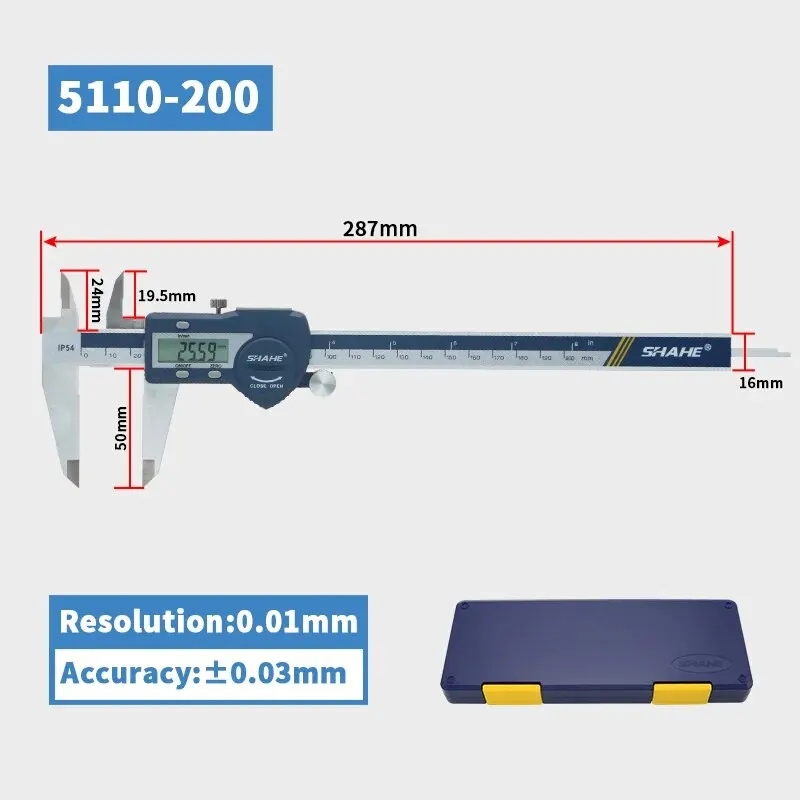 SHAHE Gehard roestvrij staal Digitale schuifmaat Elektronische schuifmaat Micrometer meetinstrumenten