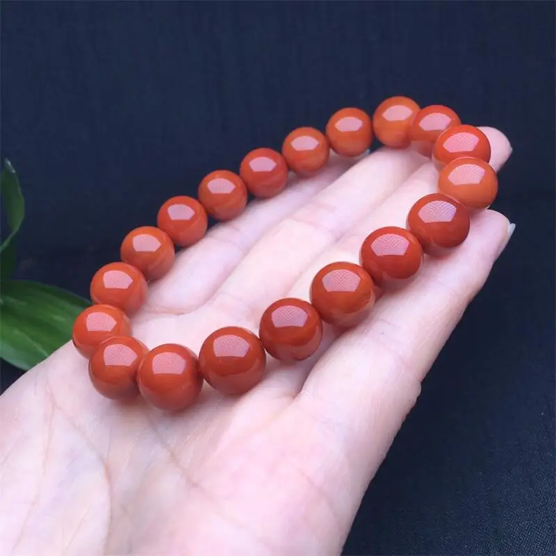 10MM Natural Nanhong Agate Bracelet Fashion Crystal Gemstone Woman Amulet Jewelry Healing Healing Gift 1pcs