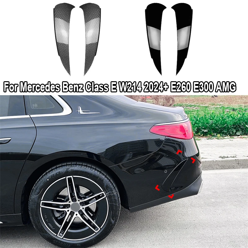 

For Mercedes Benz Class E W214 2024+ E260 E300 AMG Glossy black Car Rear Bumper Spoiler Air Vent Cover Trim Guard protector