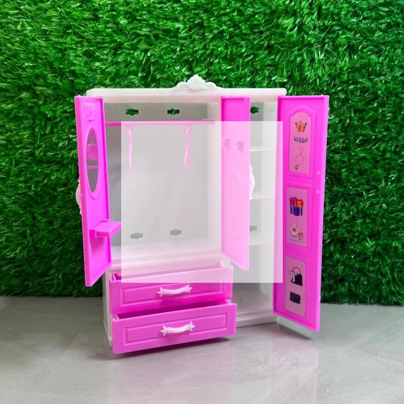 

1 Pcs Mini Simulation Plastic Wardrobe For Dolls House Decor Accessories Dollhouse Miniature Wardrobe Model
