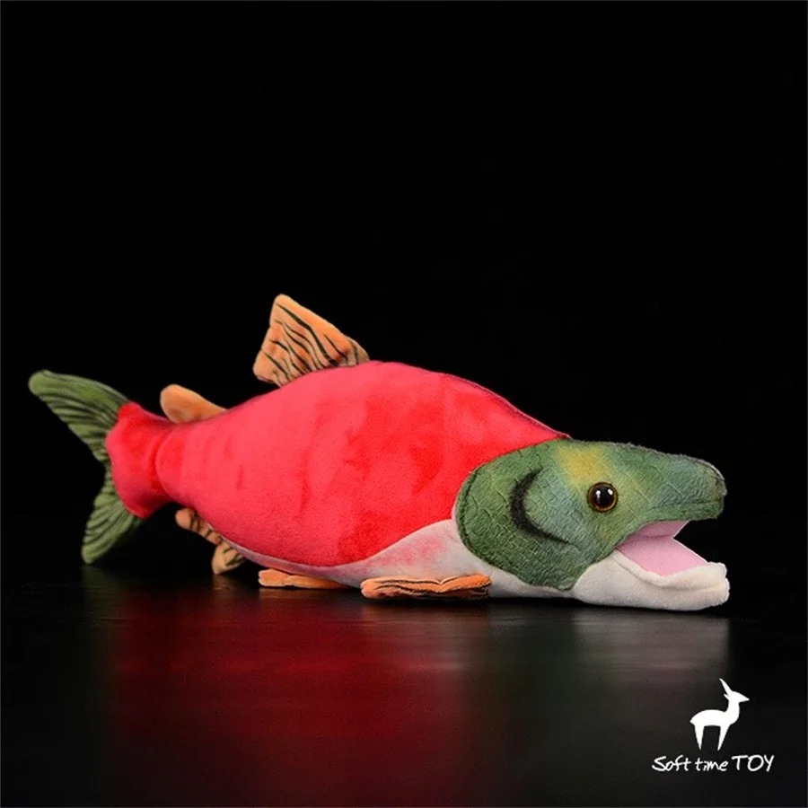 Sockeye Salmon High Fidelity Trout Plushie Kokanee Plush Toys Lifelike Animals Simulation Stuffed Doll Kawai Toy Gifts Kids