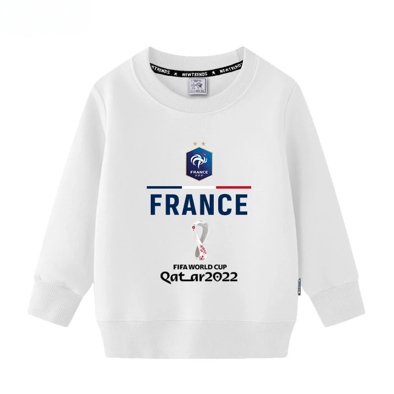 Children's Pullover The French Team Qatar World Cup Fan Uniform Spring and Autumn Boys and Girls Round Neck Pullover Sweater