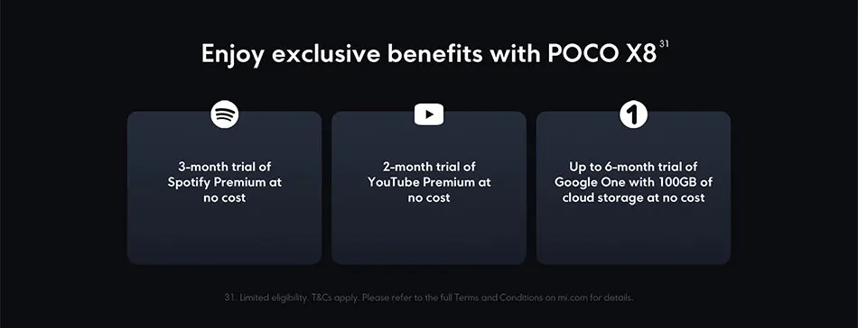 Global Version POCO X8 5G Smartphone 8340mAh battery 67W HyperCharge Snapdragon 6s Gen 4 50MP 6.83" 1.5K Display