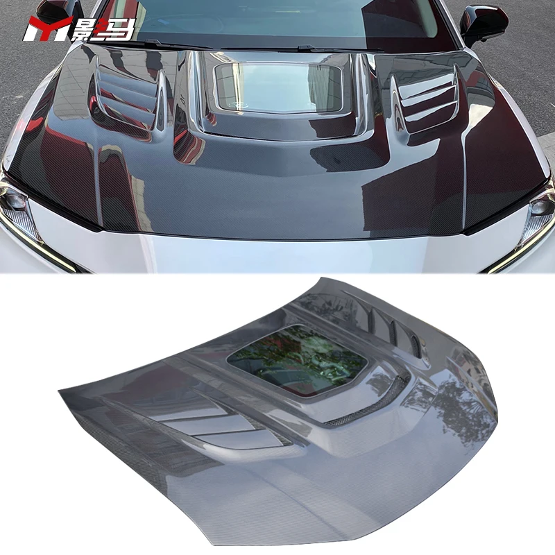 

For Toyota Camry 9 Generation 2024 Xv80 DM Style Clear Glass Vented Carbon Front Engine Hood
