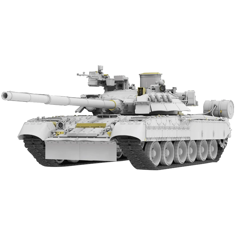 Ryefield model assembling tank RM-5105 1/35 Russian T-80U empty shell version movable suspension crawler assembling model kit