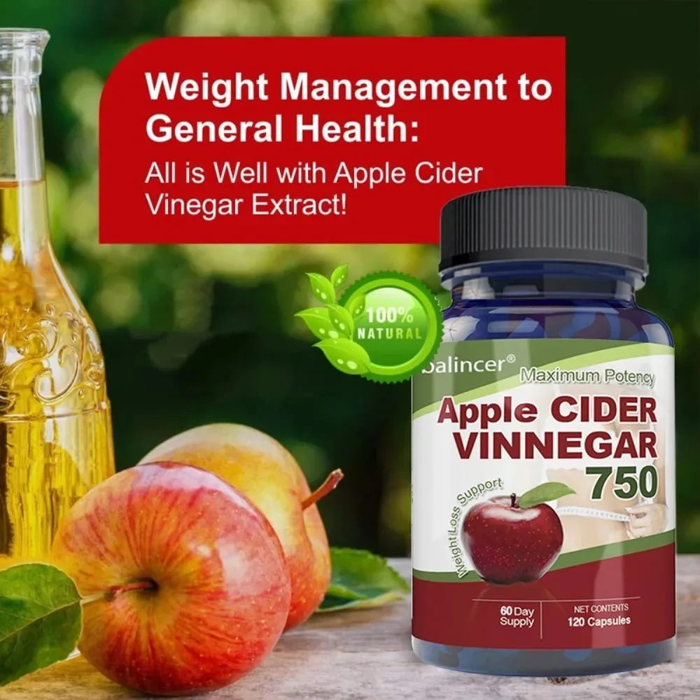Apple Cider Vinegar Capsules - Detoxify and Beautify The Skin, Relieve Bloating and Constipation, and Promote Digestive Health