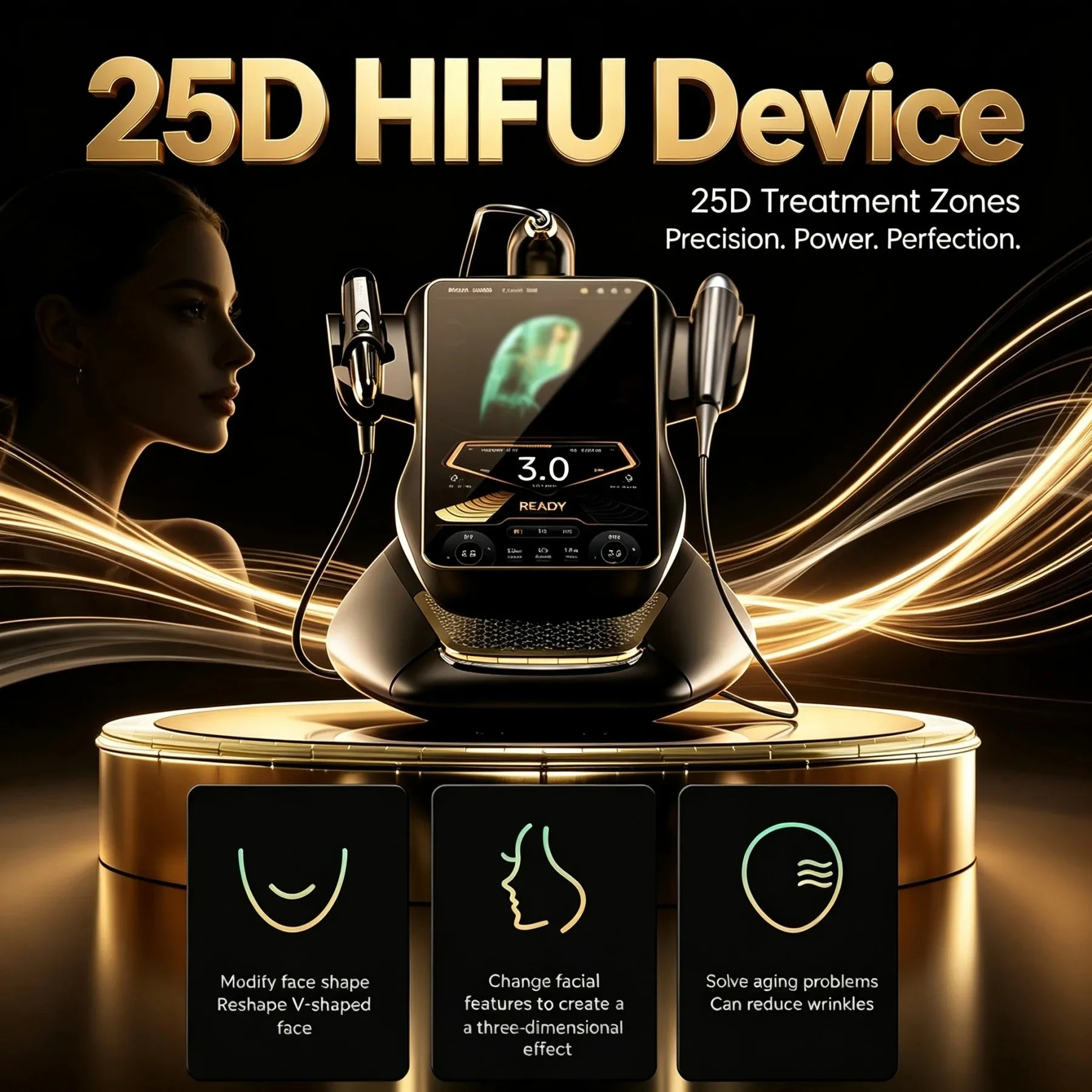 360MAX 25D HI FU 3-in-1 Beauty Machine Non-Invasive Facial Slimming Anti-Aging Skin Lifting Body Firming