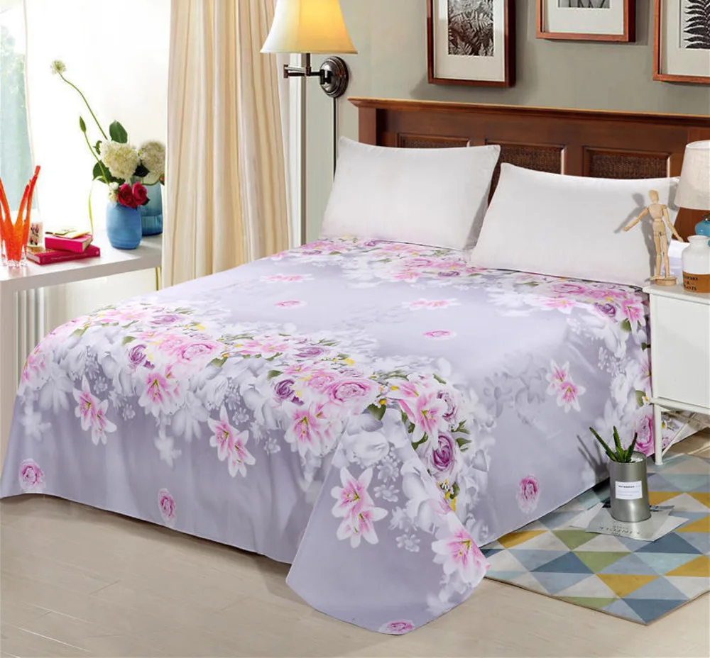 Flower Bedspread On The Bed Sheet Linen Cover Couple Spa Mattresses Bedding Bedsheet Full Double Cover Queen King