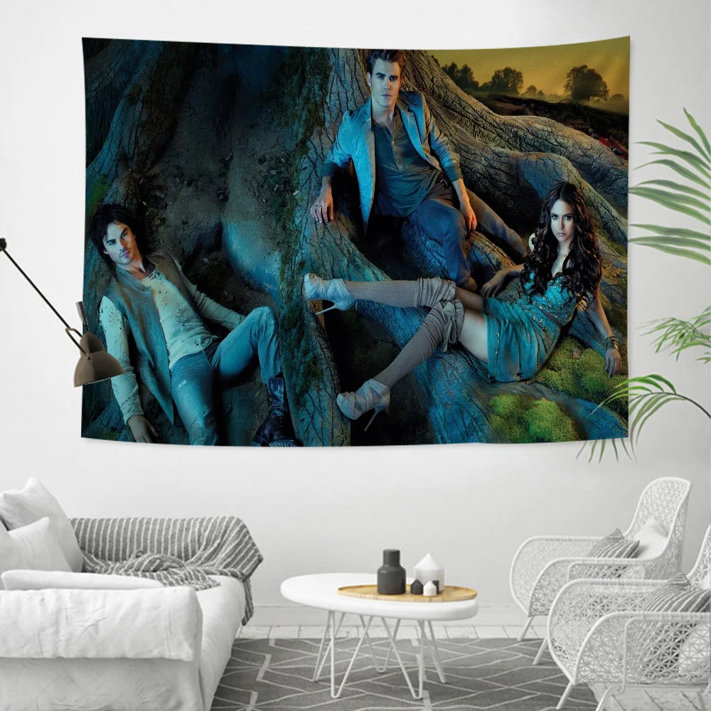 

The Vampire Diaries Tapestry Art Printing Art Science Fiction Room Home Decor Wall Art Decor