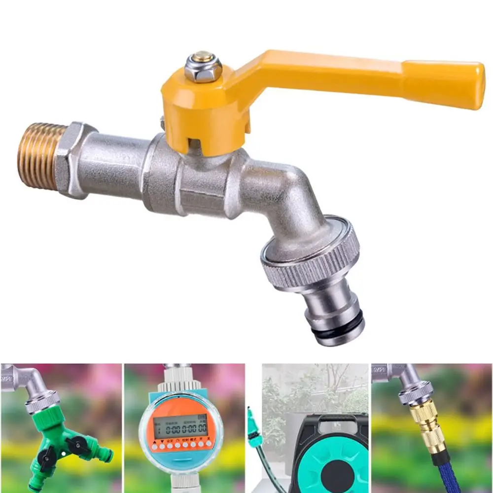 

All Copper Tap Water Faucet One Into One Out Garden Irrigation Valve Switch Thread 4/6/8 Points Sink Tap Indoor and Outdoor