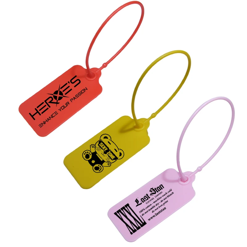 100Pcs Custom Business Clothing Hang Tags Personalized Plastic Security Seal Print Garment Shoes Clothes Bag Logo Label 220mm