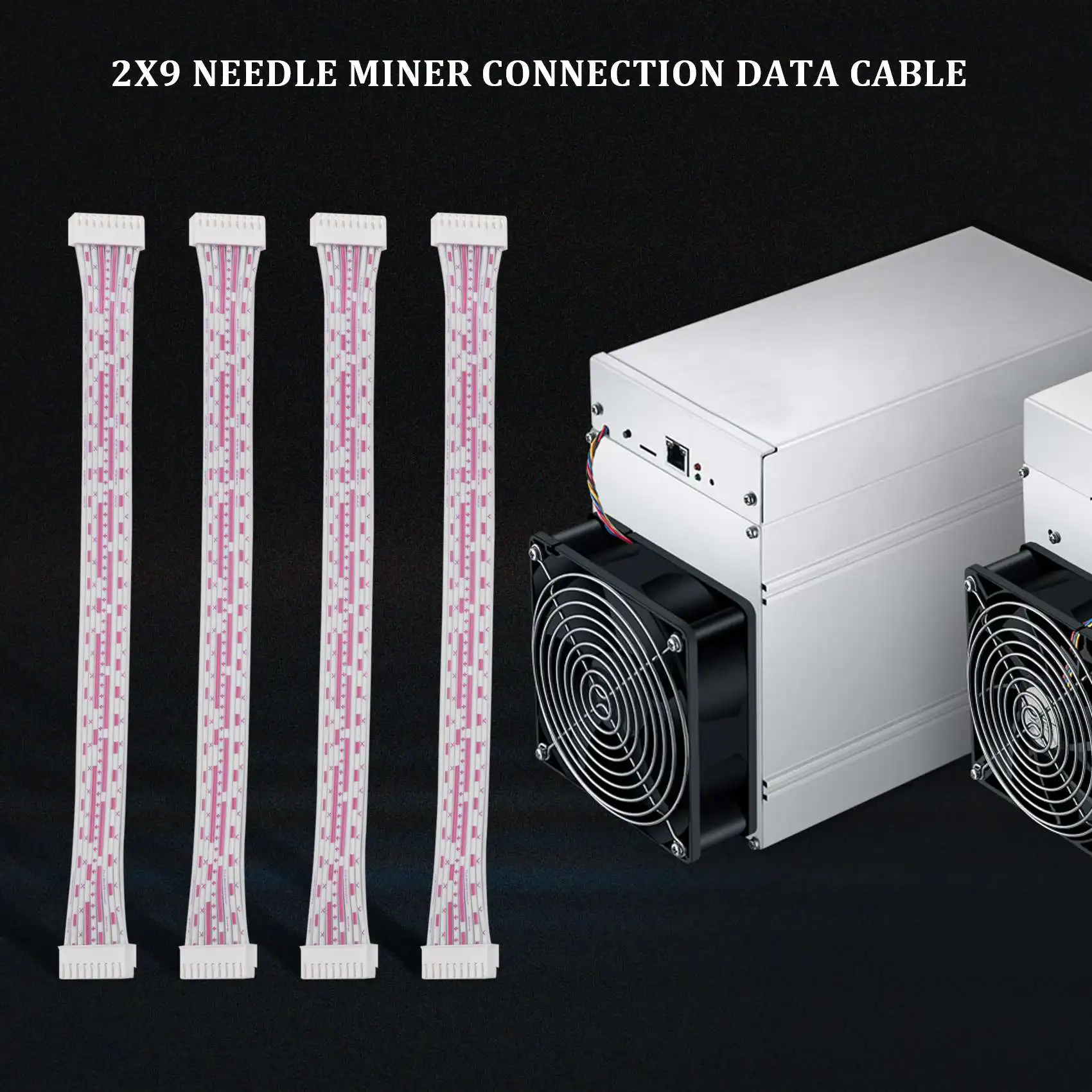 4Pcs 18Pin Signal Cable 2X9 Pins Miner Connect Date Cable for Antminer S9 S7 L3 Machine,Communication Spacing 2mmx155mm