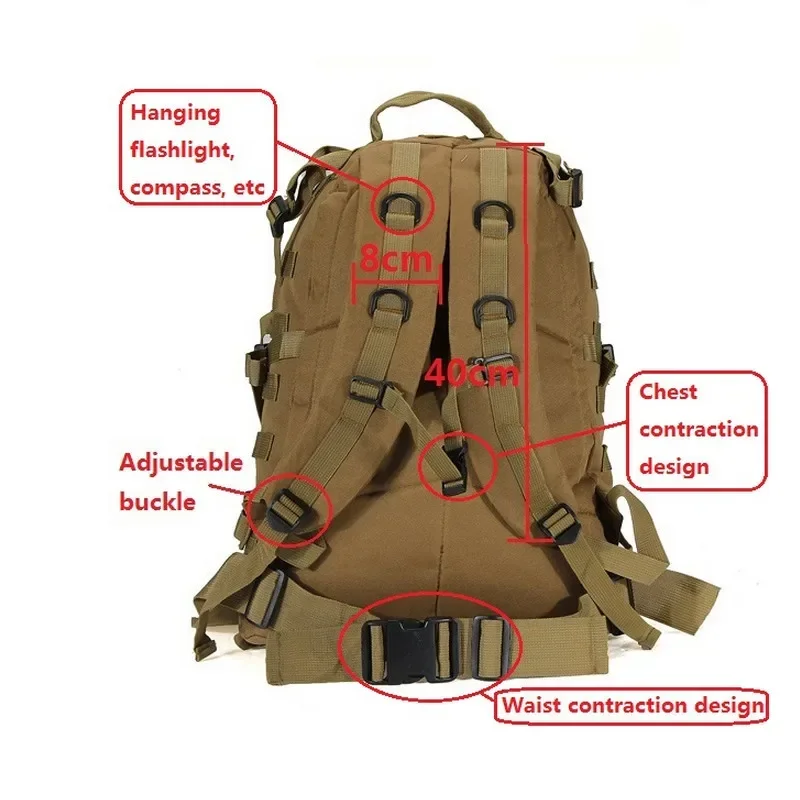 Outdoor Tactical Backpack 40L Large Capacity Molle Backpack Bags Camouflage Trekking Hunting Camping Hiking Bag New