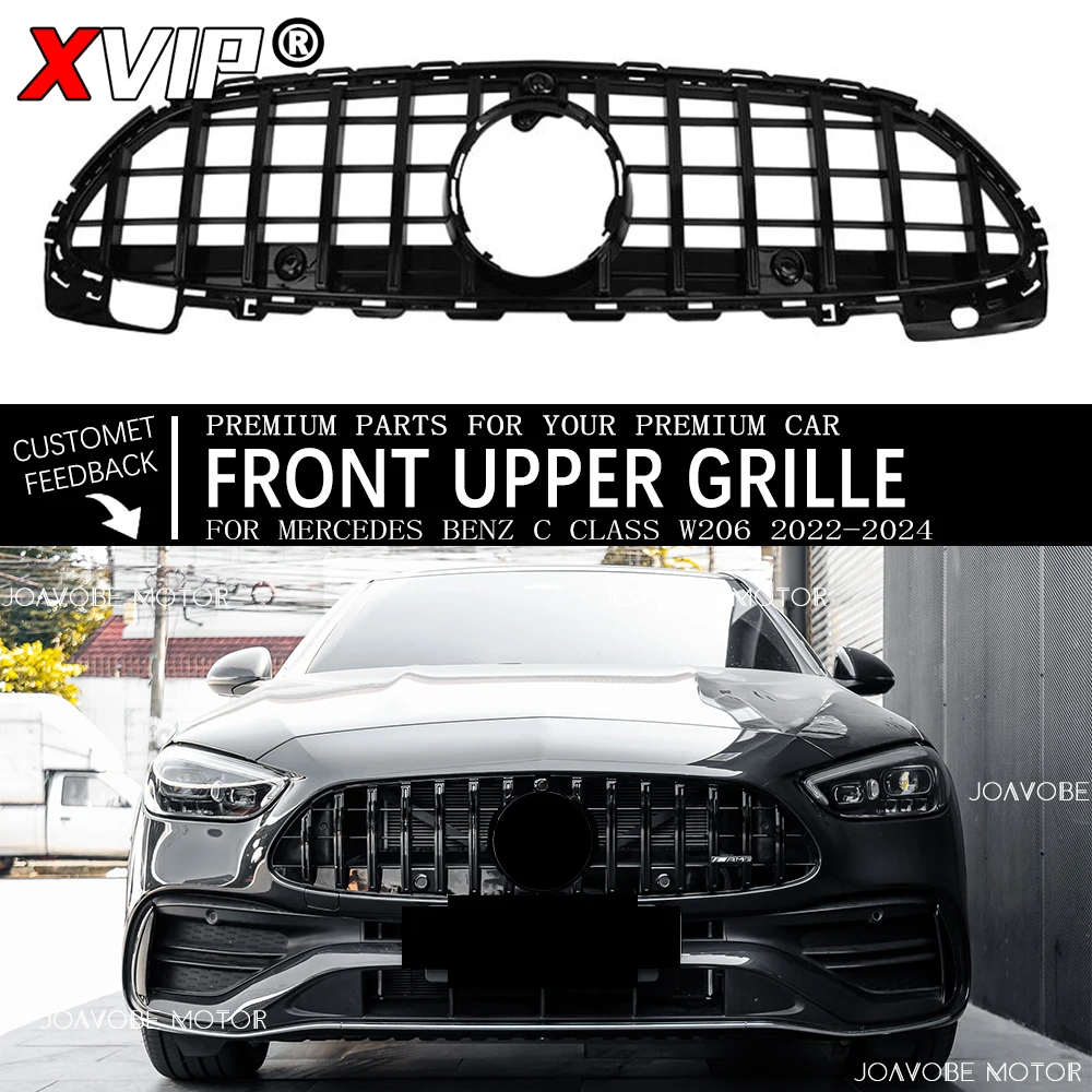 

Глянцевая черная гоночная решетка в стиле GTR для Mercedes Benz C-Class W206/S206 2022-24 C200 C300 C43 AMG, комплекты кузова, внешние детали