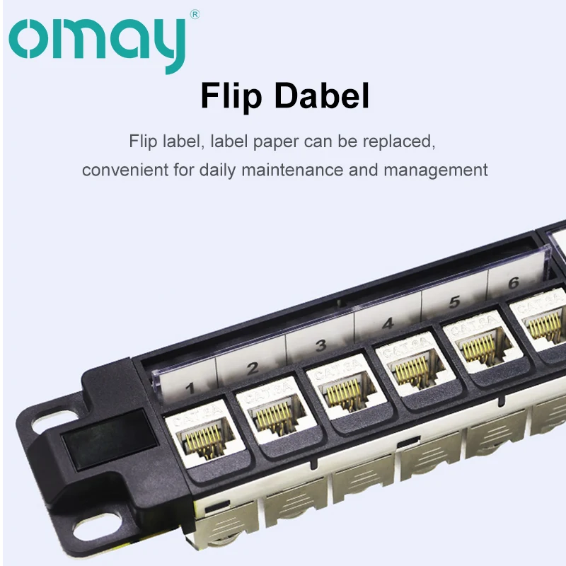 OMAY-Panel de parche de módulo blindado, montaje en pared, conector Keystone, CAT5E,CAT6,CAT6A,CAT7,CAT8, STP, 1U, RJ45, 19 \