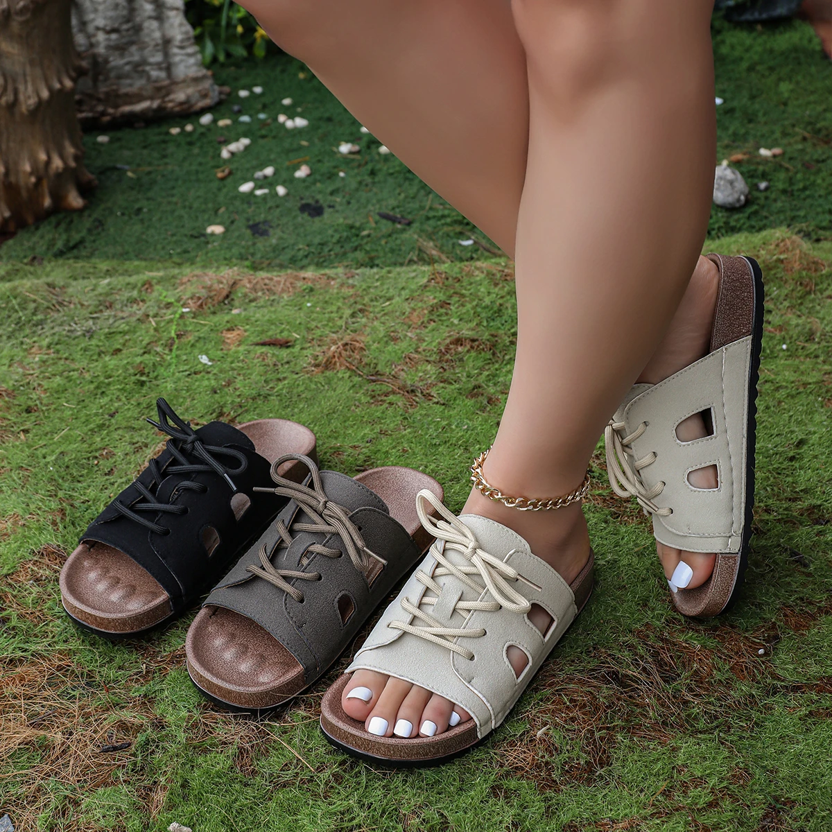 

Summer Women Slippers Lightweight Anti-slip Platform Sandals Flat Heel Beach Shoes Casual Fashion Slippers 2026 New Slides Women