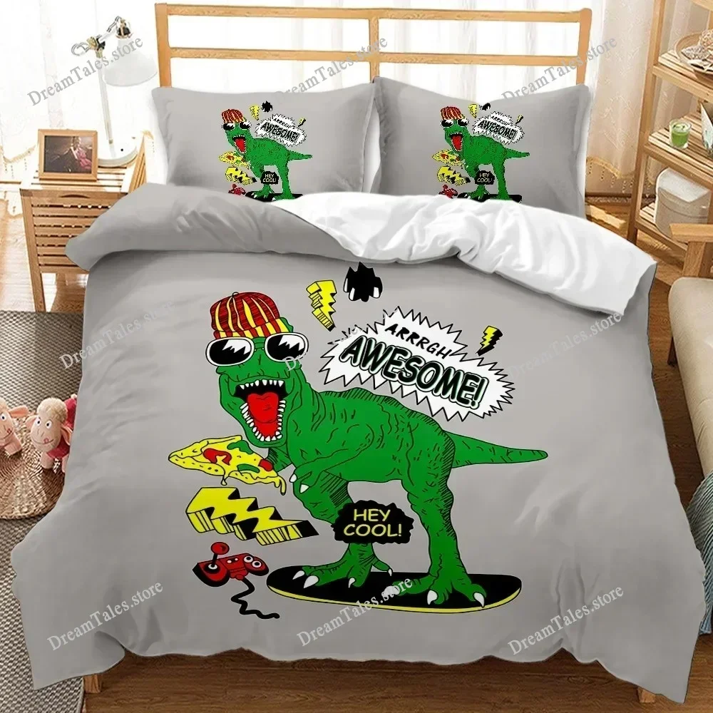 

3D Print Dinosaur Bedding Set Boys Girls Twin Queen King Size Duvet Cover Pillowcase Bed Boys Adult Home Textileextile369