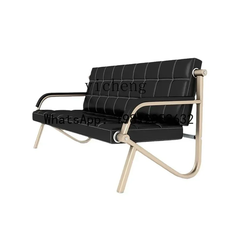 

Iron Business Office Three-Seat Sofa Middle Tea Table Combination