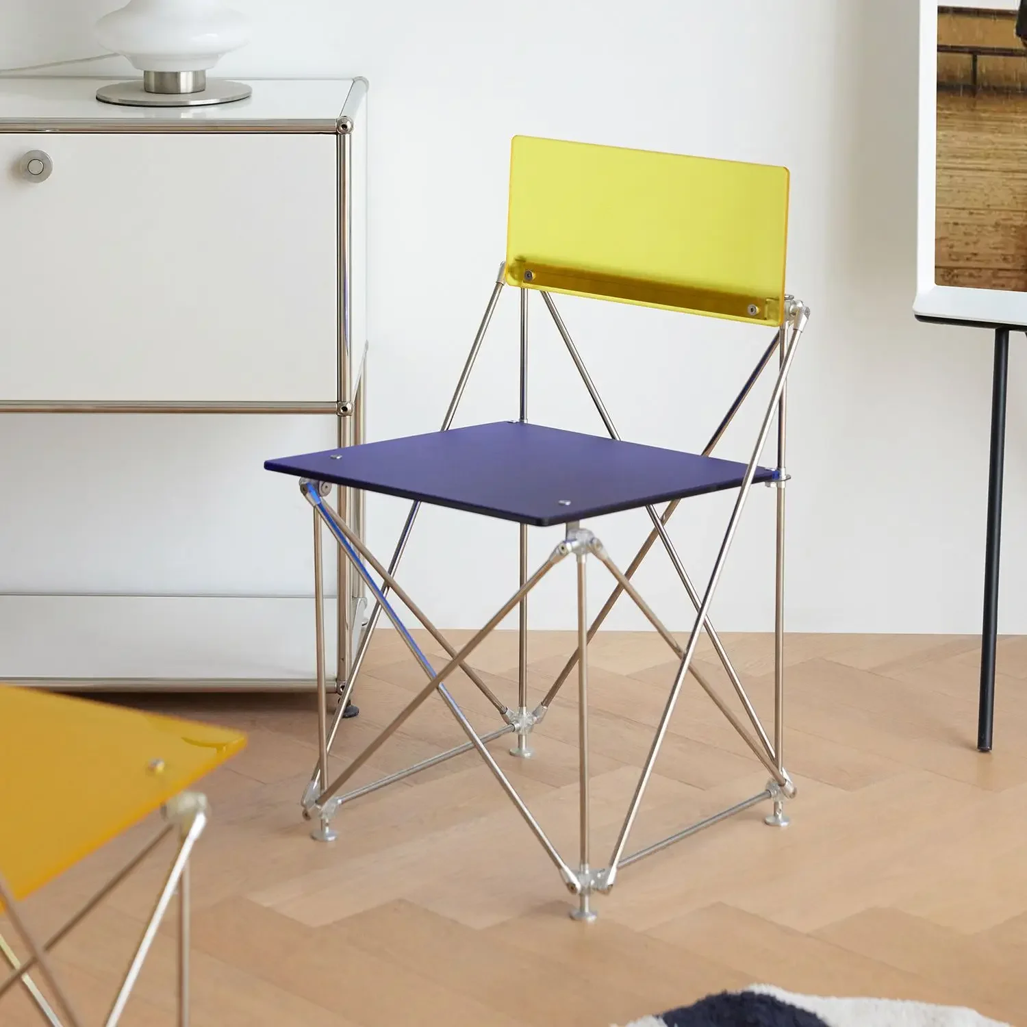 

Ins Wind Back Home Dining Chair Internet Celebrity Cafe Single Chairs Esigner Transparent Dining Chair South Korea