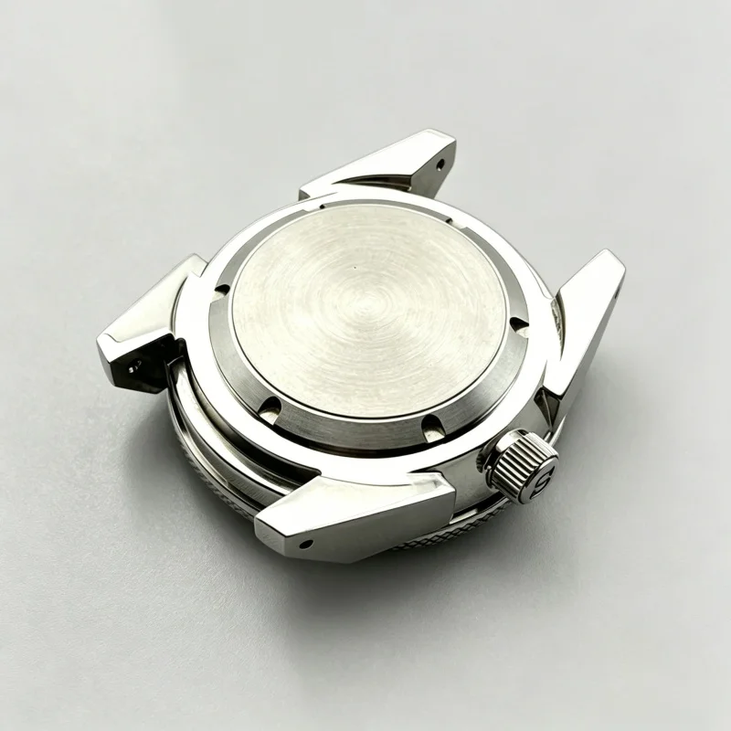 Silver King Samurai Watch Case Grit Nail‑Sand Finish Mod Accessory Compatible with NH35 NH36 NH34 4R35 7S Automatic Movement