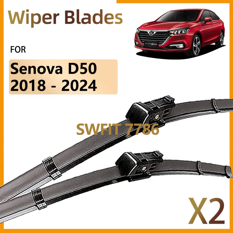For Senova D50 2018 - 2025 BJEV EU5 BAIC U5 Plus Accessories Front Wiper Blades Bodykit Windshield Cleaning Window Brushes Parts