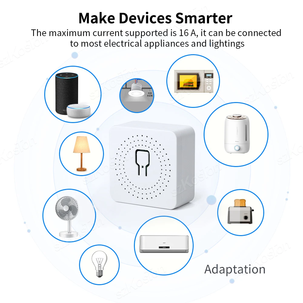16A for Homekit Smart WiFi Switch 2way Control Switch Mini Smart Breaker Cozylife Voice Control Work with Siri Alexa Google Home
