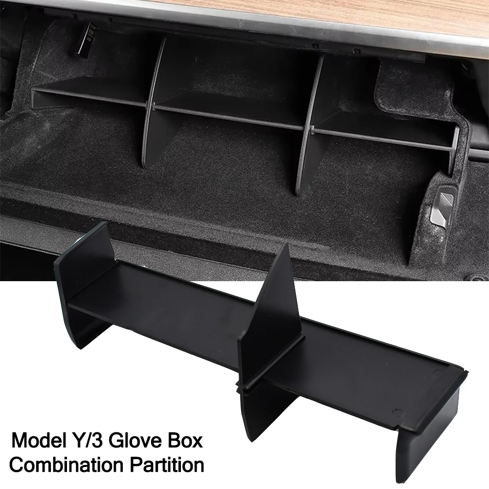 Co-Driver Storage Box Divider Glove Box Compartment Compartment Storage Car Interior Decoration Accessories For Tesla Model 3/Y