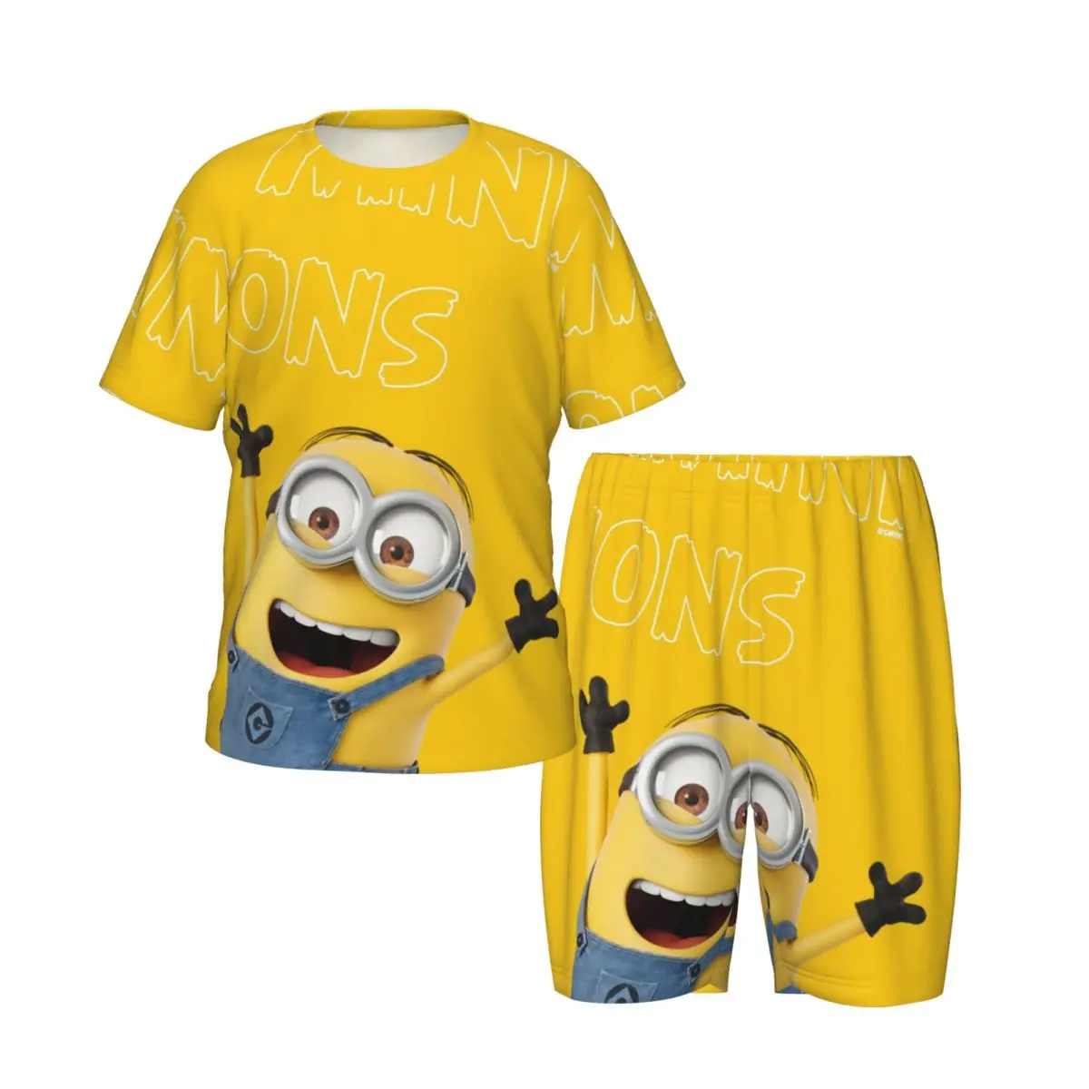 Cute M-Minions Pajamas 2 Pieces Set Western style home clothing for children Loungewear pyjama