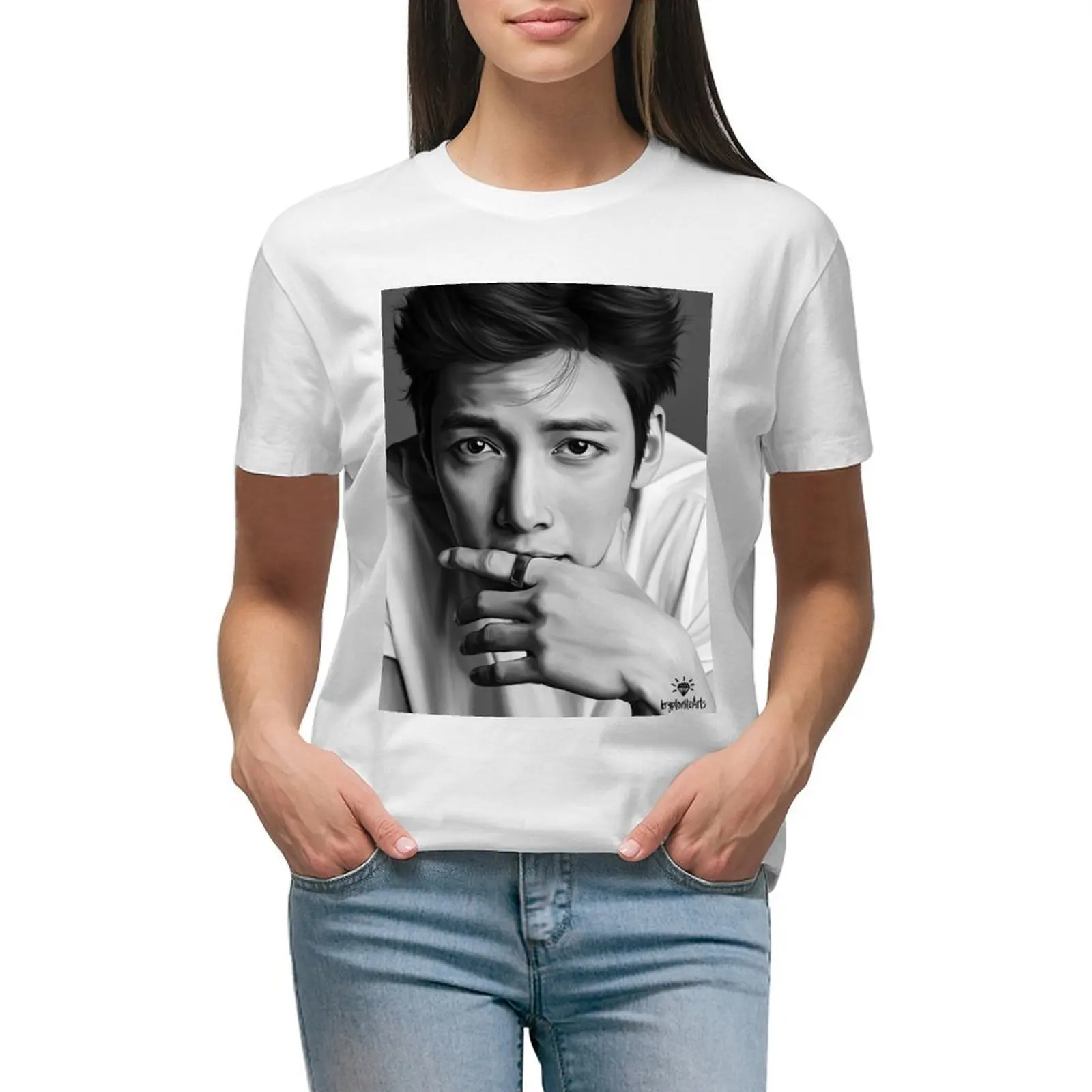 

Super handsome Ji Chang Wook T-shirt vintage clothes shirts graphic tees cute tops tops Women