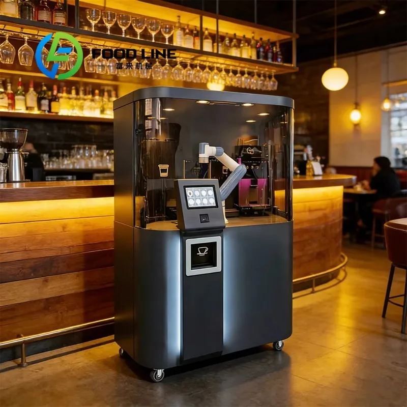 Customizable Automated Intelligent Cafe Barista Robotic Coffee Making Machine 6 Axis Collaborative Robot Motor PLC
