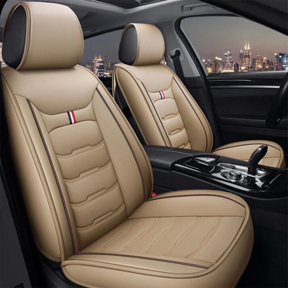 Leather Car Cushions High Quality Soft Fashion Car Seat Cover Full Set of Front and Rear Seat Covers Universal 4 Season