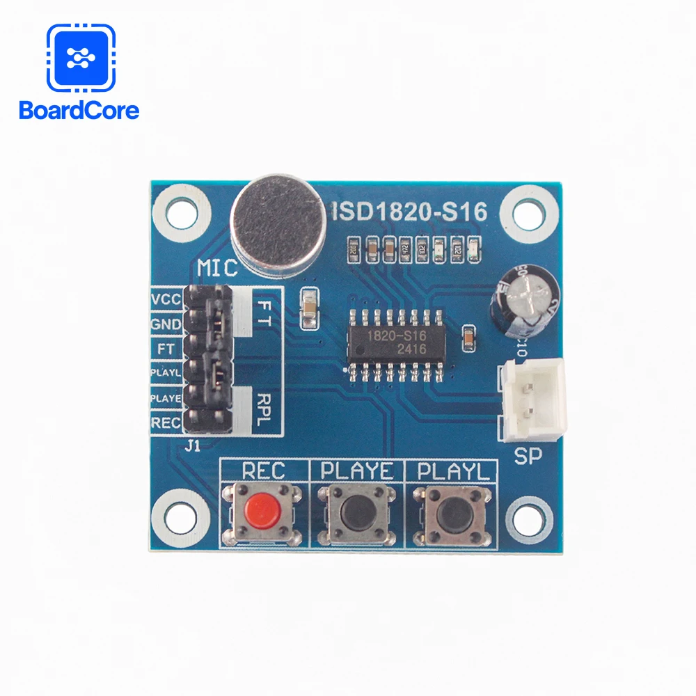 Módulo de grabación ISD1820 Módulo de voz con micrófono Sonido Audio DC 3V-5V