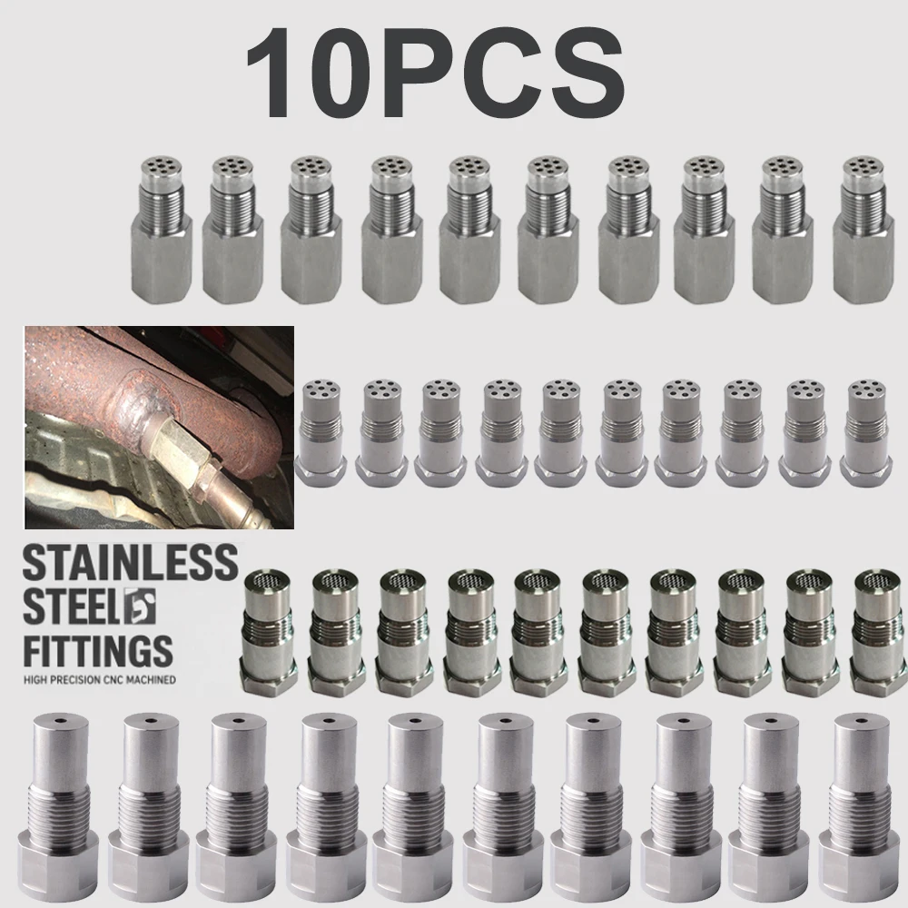 10PCS M18X1.5 Threaded Stainless Steel Oxygen Sensor Adapter - Automotive Parts Connector