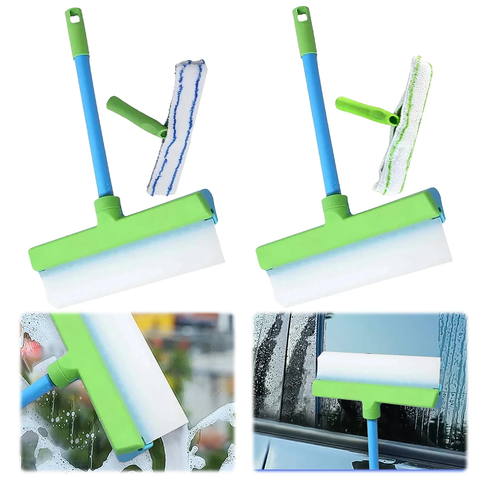 

Window Squeegee Kit Microfiber Scrubber Window Cleaner Complete Glass Cleaning Set for Shower Mirror Door Car Cleaning