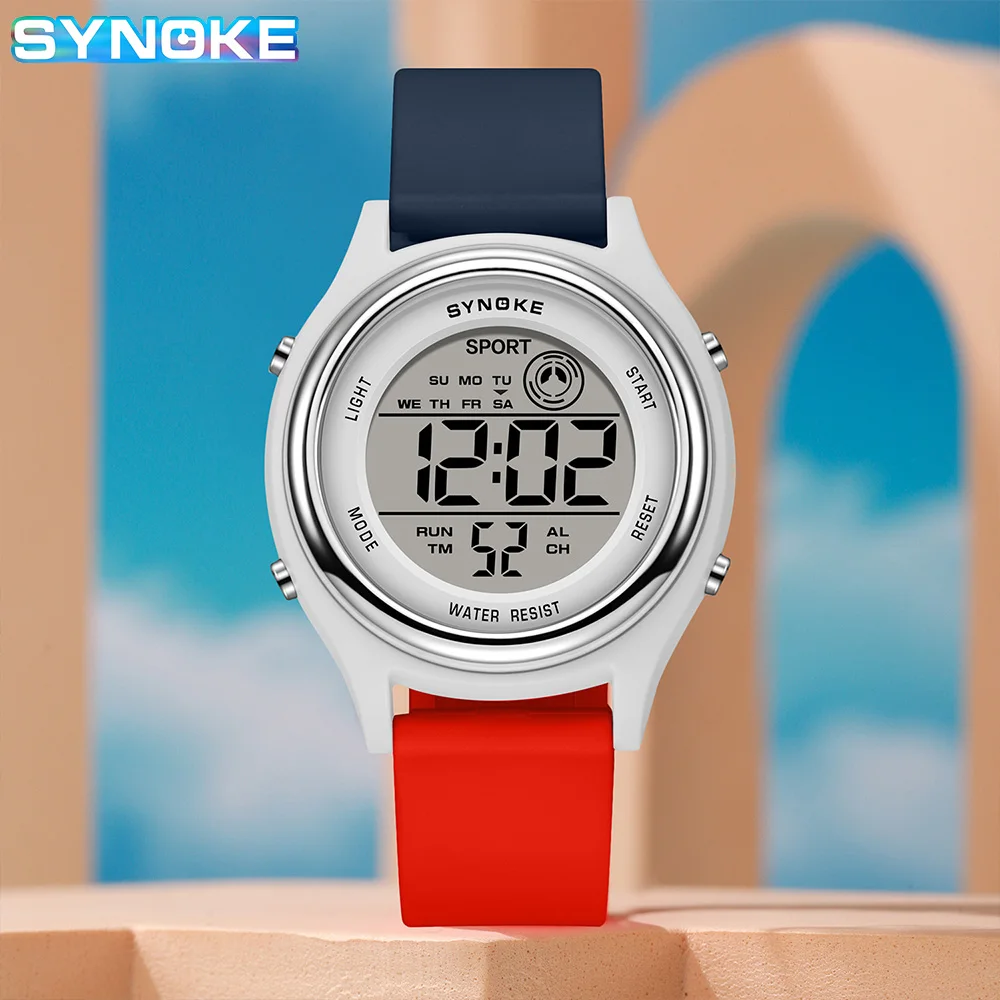 SYNOKE Colorful Children Seven Lights Watches Sport Students Digital Watch For Kids Waterproof Electronic Watch Shock Resist