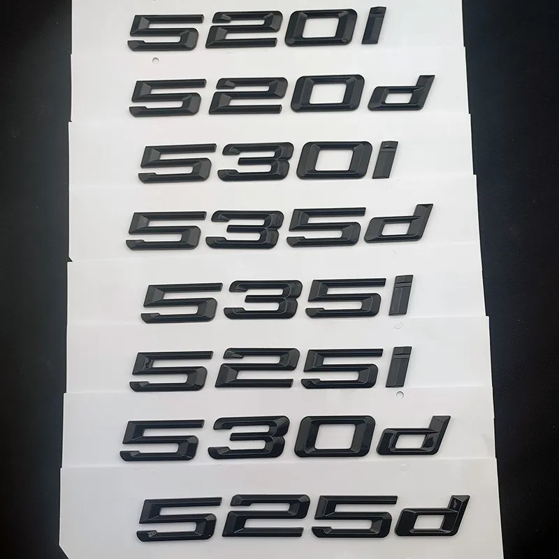 Black Letters For Car BMW 520i 520d 525i 525d 530i 530d 535i 535d Logo E60 E39 E34 F10 Xdrive Trunk Emblem Sticker Accessories