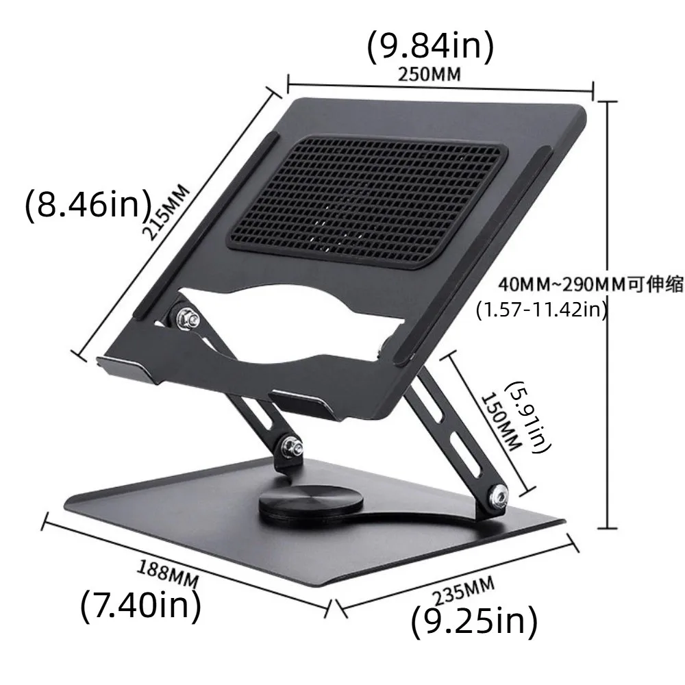 360 ° Rotatable Cooling Fan Laptop Bracket Adjustable Heat Dissipation Notebook Cooler Base Stand Foldable Cooling